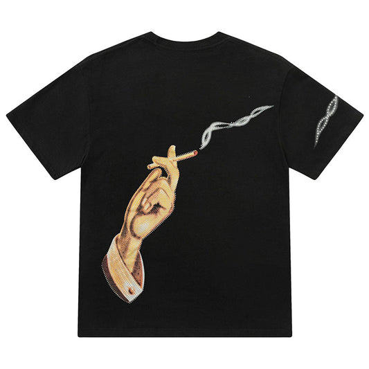 AMRI Smoke Embellished Crewneck T-Shirt
