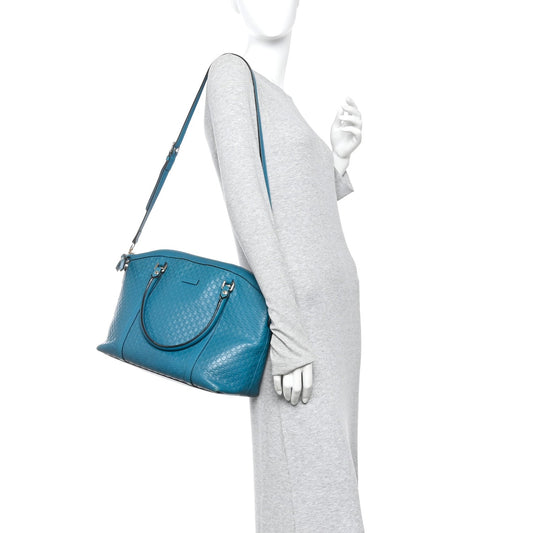 Soft Microguccissima Dome Satchel Deep Cobalt