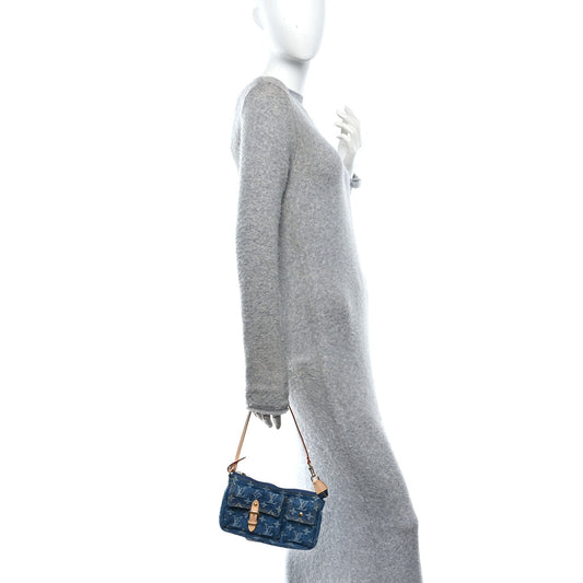 Monogram Pochette Accessories Cargo Blue Denim