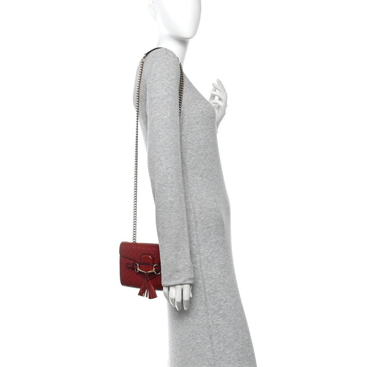 Soft Microguccissima Mini Emily Chain Shoulder Bag Rosso
