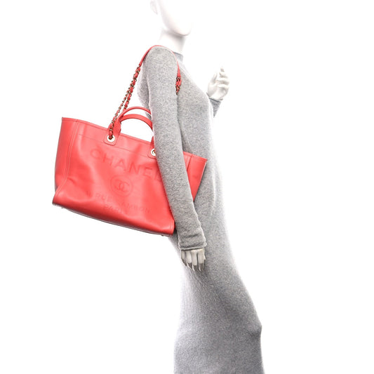 Calfskin Medium Deauville Tote Pink