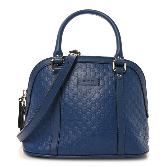 Soft Microguccissima Mini Dome Bag Blue