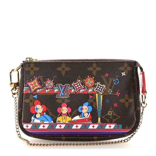 Monogram 2020 Christmas Animation Bumper Cars Mini Pochette Accessories Coquelicot