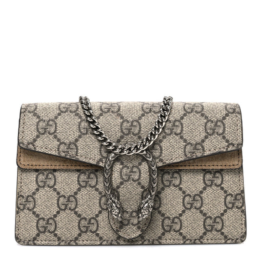 GG Supreme Monogram Super Mini Dionysus Shoulder Bag Taupe