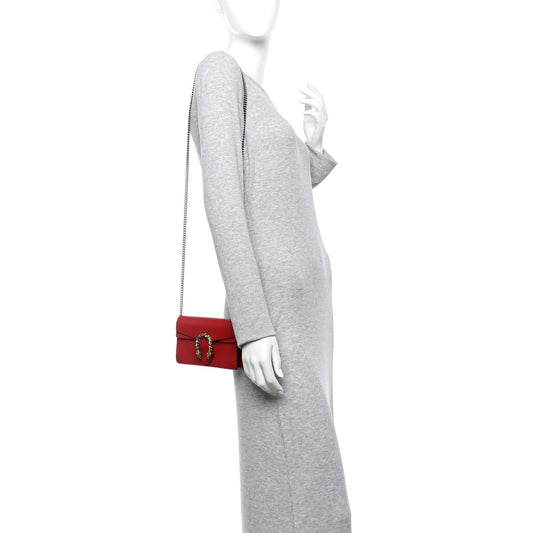 Calfskin Super Mini Dionysus Shoulder Bag Hibiscus Red