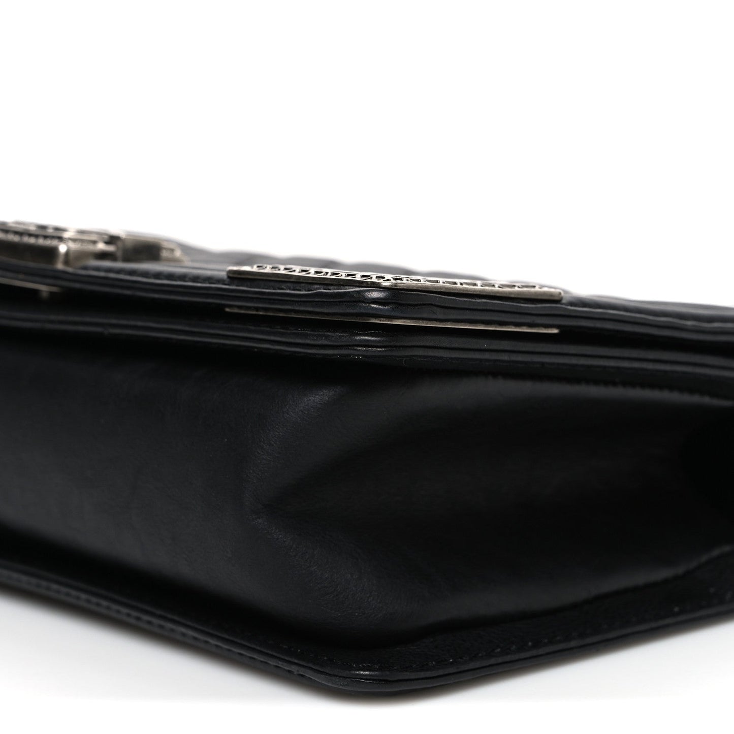 Calfskin Quilted Metal Embellished Paris Dallas Medium Boy Flap Black