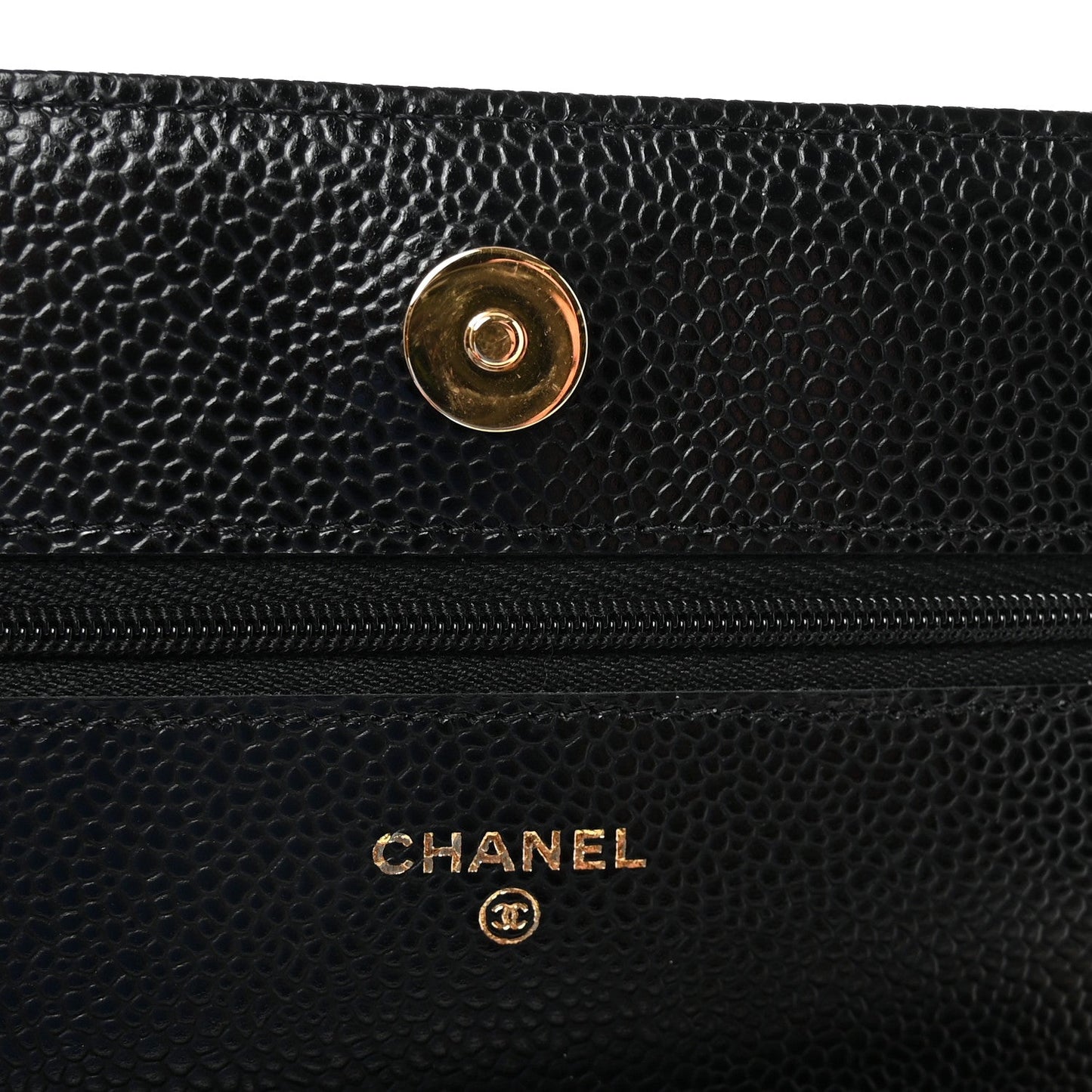 Caviar Quilted Wallet on Chain WOC Black