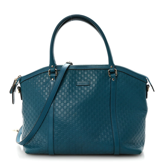 Soft Microguccissima Dome Satchel Deep Cobalt