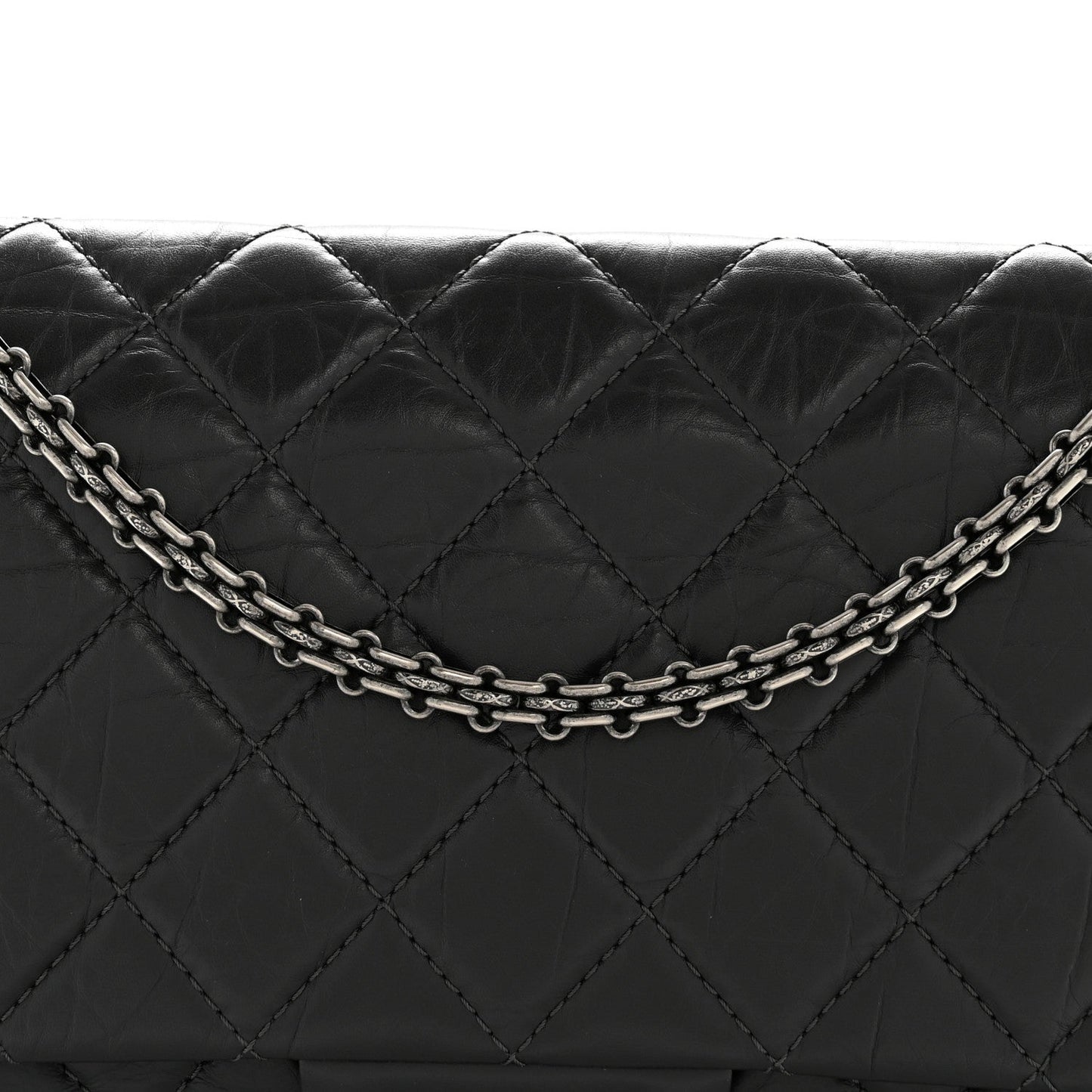 Aged Calfskin Quilted 2.55 Reissue 227 Flap Dark Grey